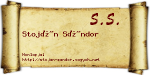 Stoján Sándor névjegykártya