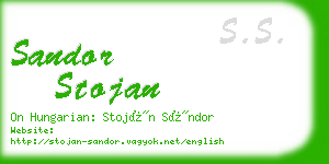 sandor stojan business card